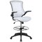Emma and Oliver Mid-Back Mesh Ergonomic Drafting Chair with Foot Ring and Flip-Up Arms